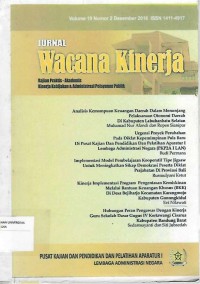 Image of Jurnal Wacana Kinerja Vol 19 No 2 Desember 2016