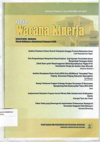 Image of Jurnal Wacana Kinerja Vol 21 No 1 Juni 2018