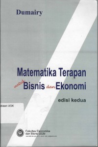 Image of MATEMATIKA TERAPAN UNTUK BISNIS DAN EKONOMI